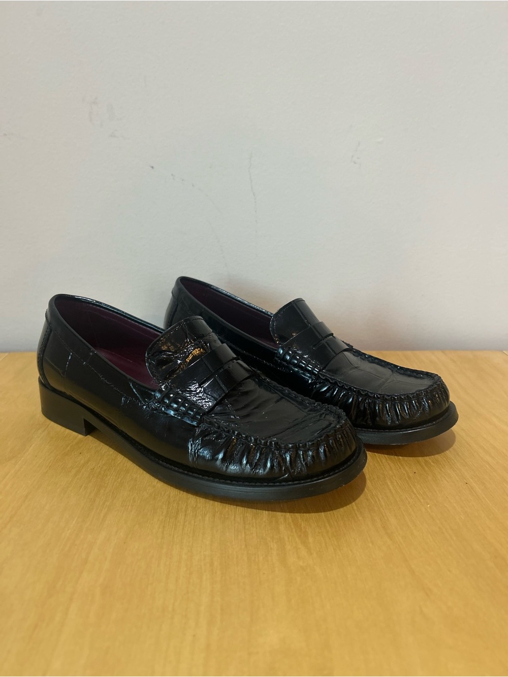 Paris Texas Dylan Croc Effect Luxe Leather Loafers EU Sz 37.5, US Sz 7.5